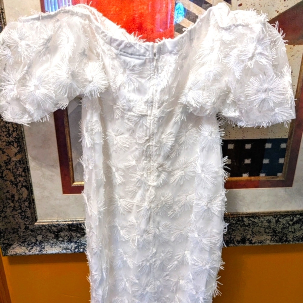 NEW YORK AND CO Puff Sleeve Off-The-Shoulder Sheath Dress - Picture 9 of 11